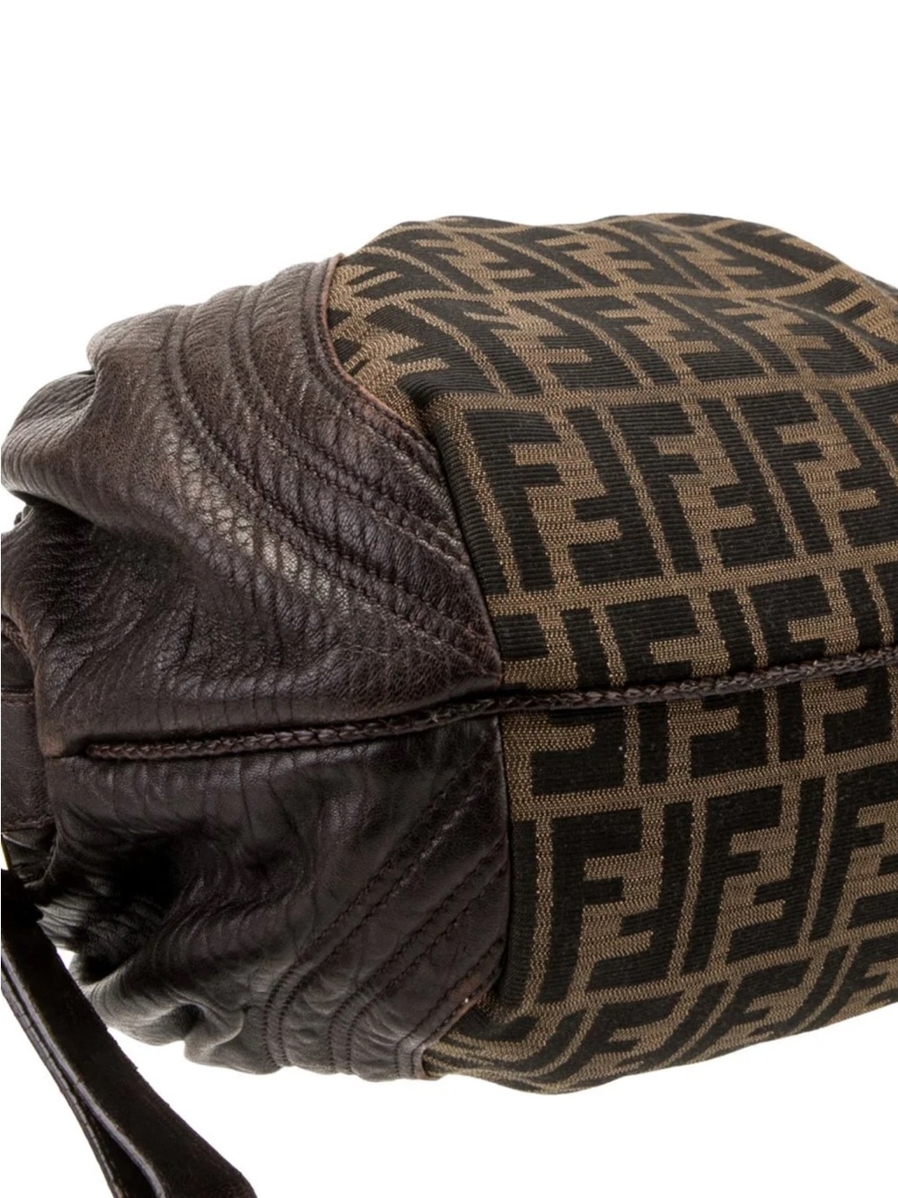 Fendi Baby Spy Bag Zucca Logo Brown Leather Trim - Picture 6 of 10